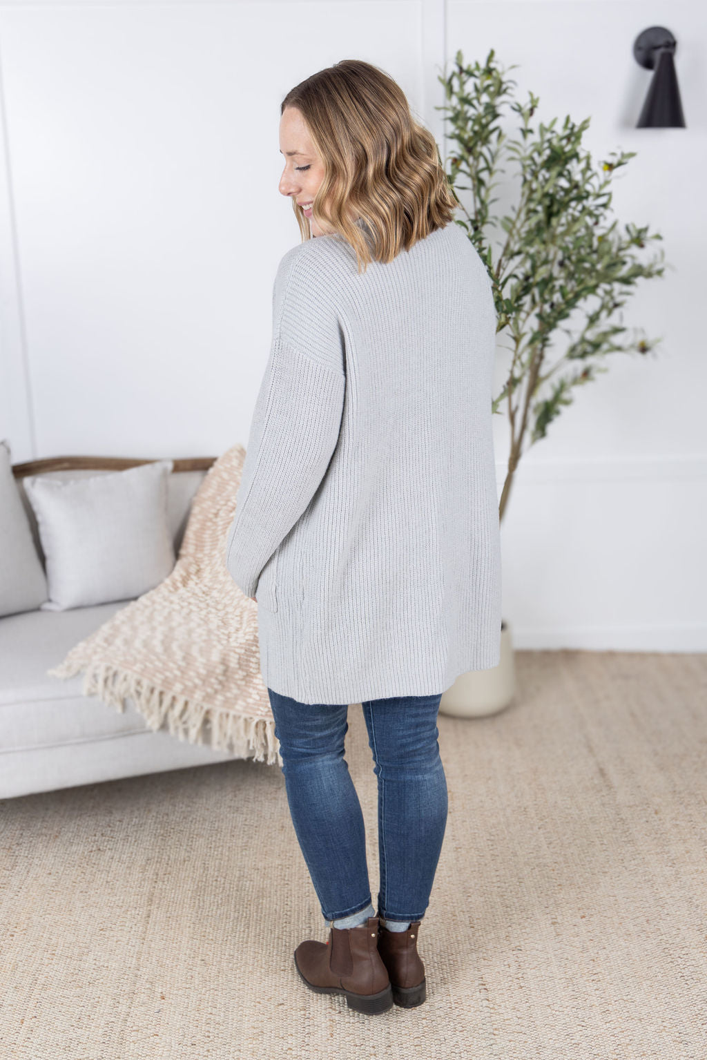 Layla Sweater Cardigan - Grey
